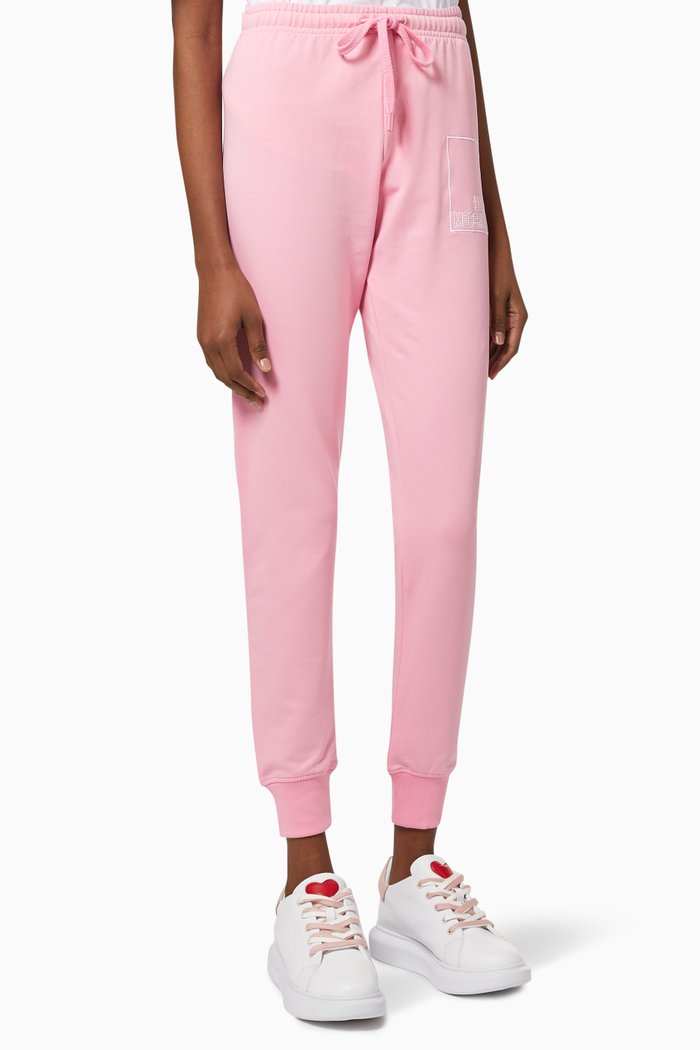 

Stitched Logo Trackpants in Jersey, Pink
