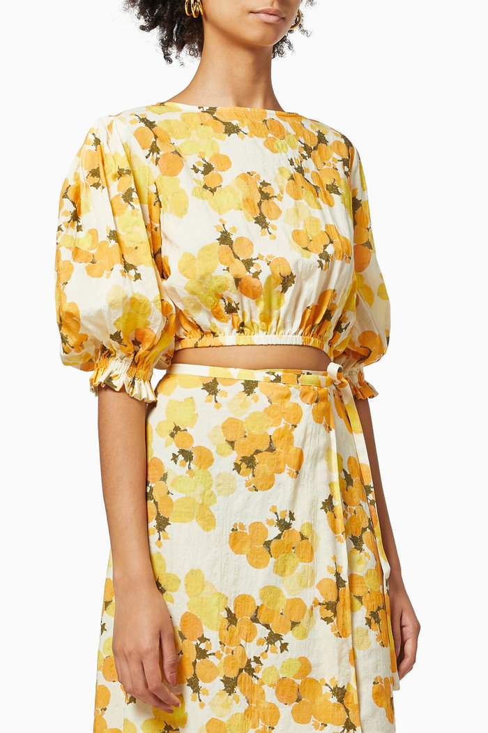 

Vacation Crop Top in Organic Cotton, Yellow