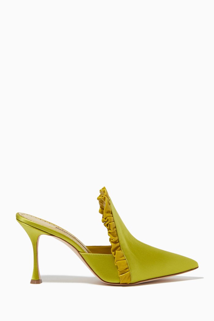 

Aratil 90 Mules in Satin, Green