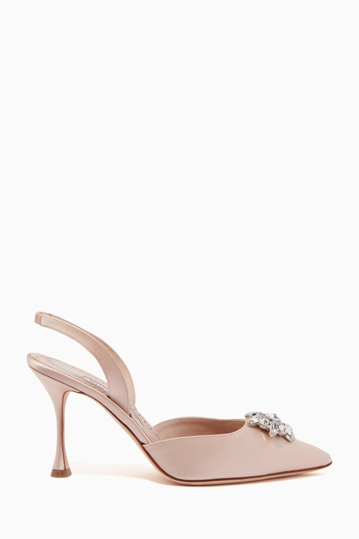 

Cassinasli 90 Slingback Pumps in Satin, Neutral