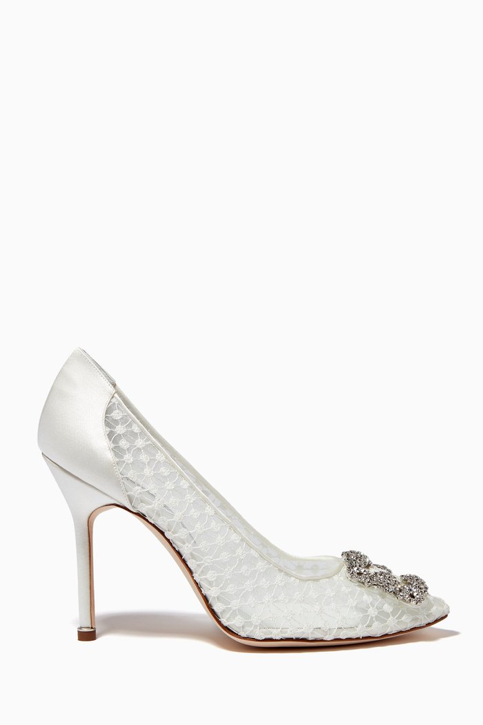 

Hangisi 105 Pumps in Lace, White