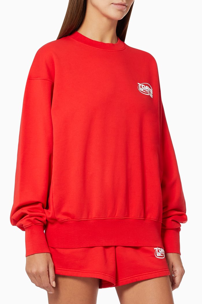 

Monday Crewneck Sweatshirt in Organic Cotton, Red