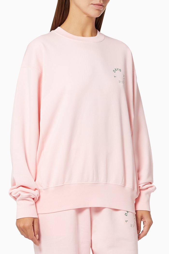

Monday Crewneck Sweatshirt in Organic Cotton, Pink