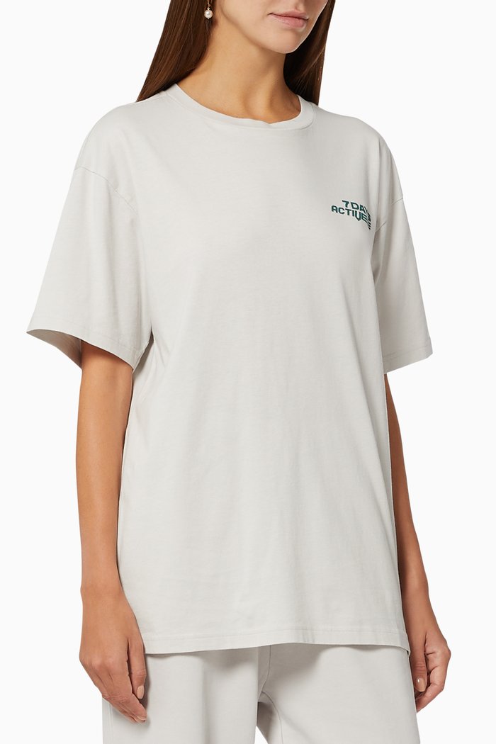 

Korean OT T-shirt in Organic Cotton Jersey, Blue