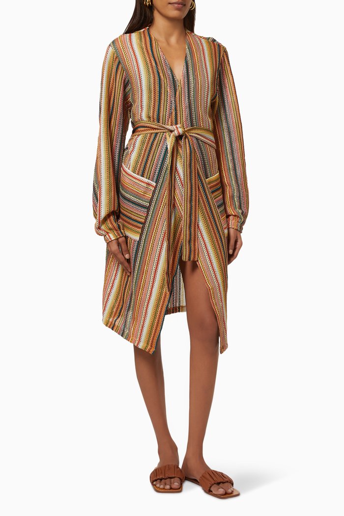 

Oaxaca Knit Robe in Crepe, Multicolour