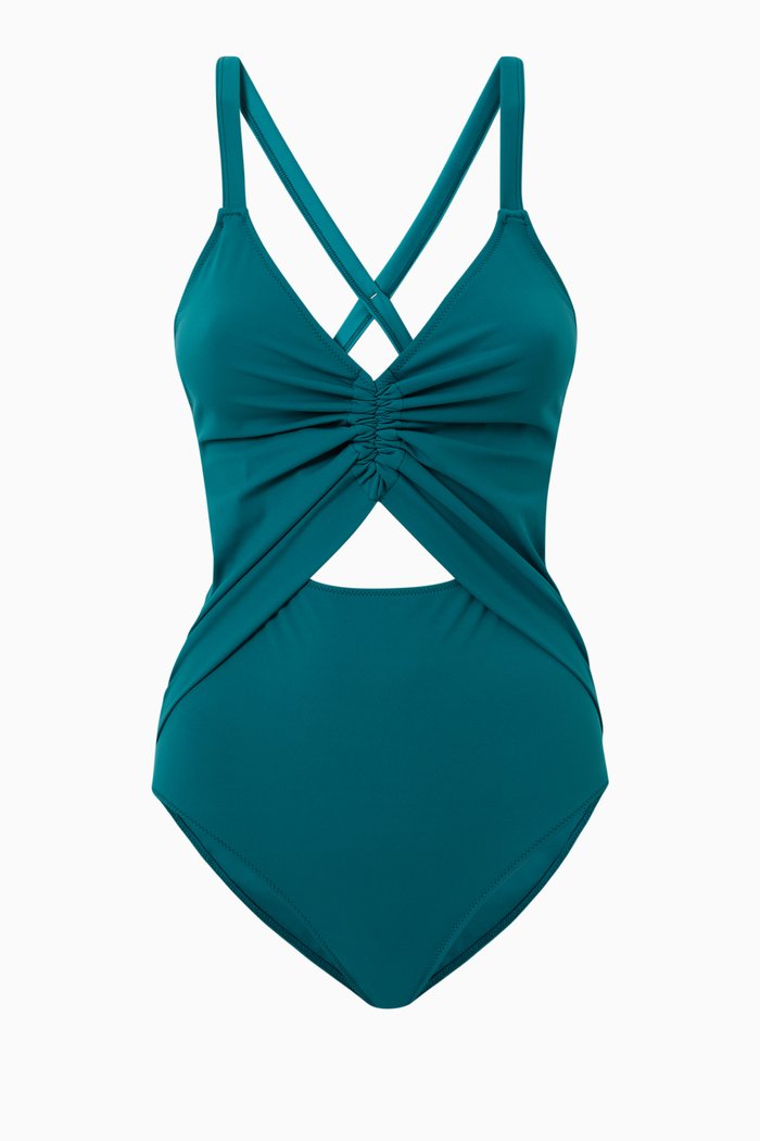 

Olivia Ruched One Piece Swimsuit, Green