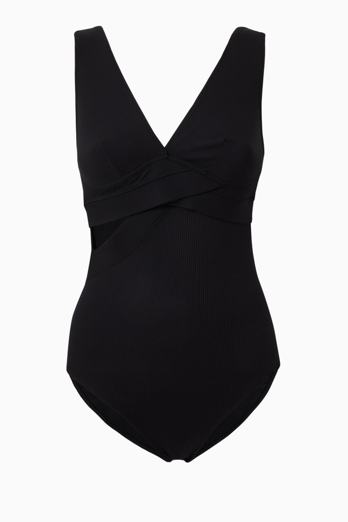

Ziggy Plunge One Piece Swimsuit, Black