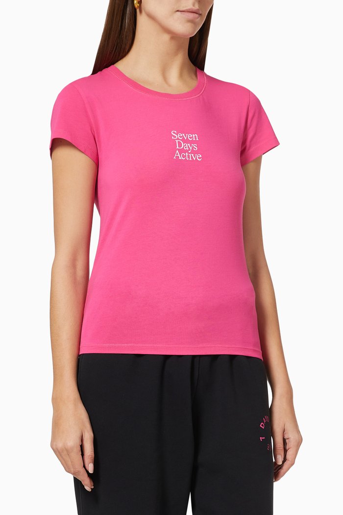 

Logo T-shirt in Stretch Cotton, Pink