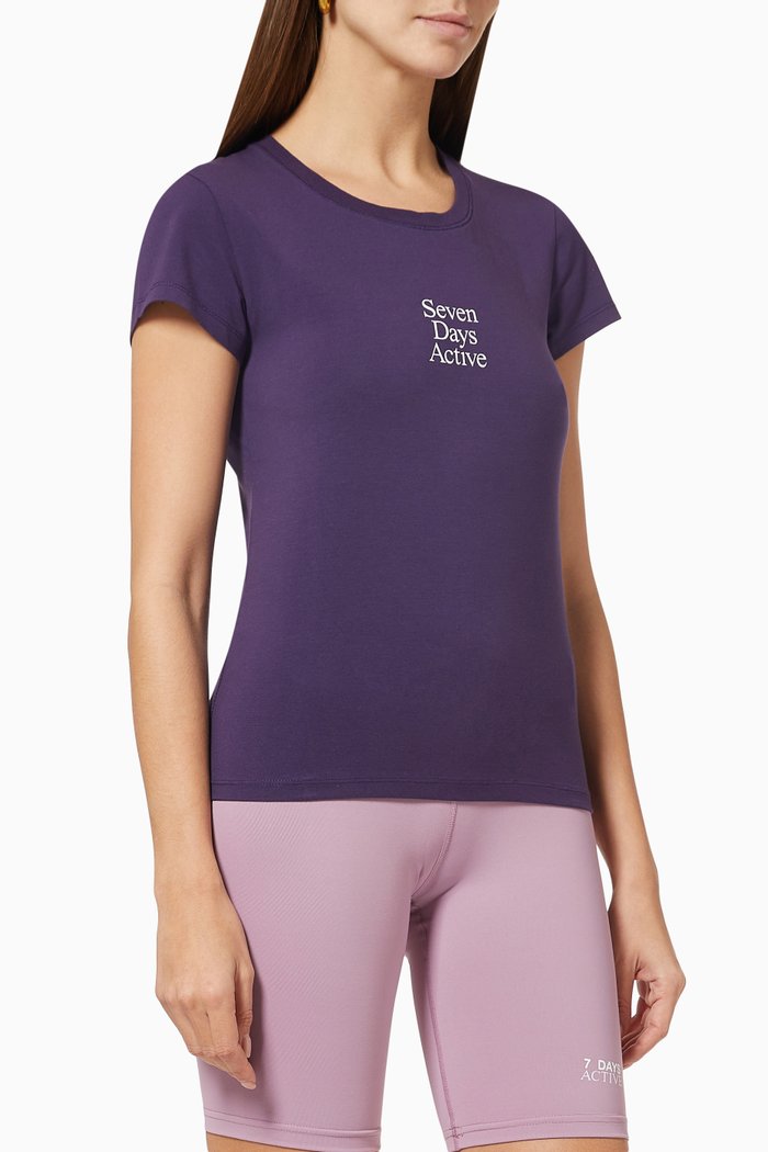 

Logo T-shirt in Stretch Cotton, Purple