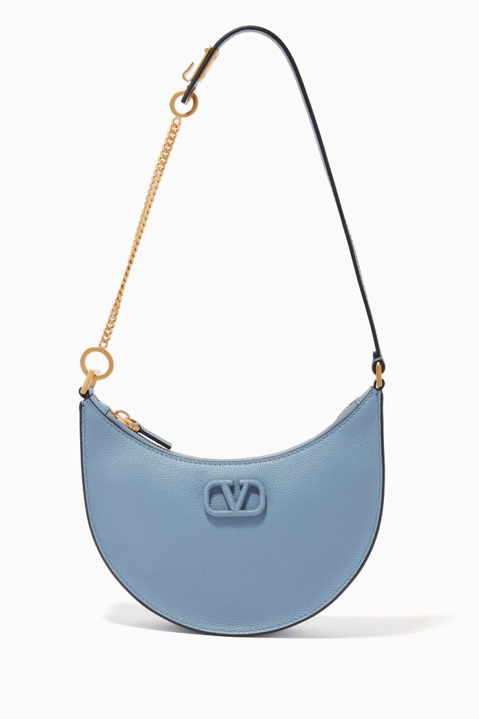 

Valentino Garavani VSLING Hobo Bag in Grainy Calfskin, Blue