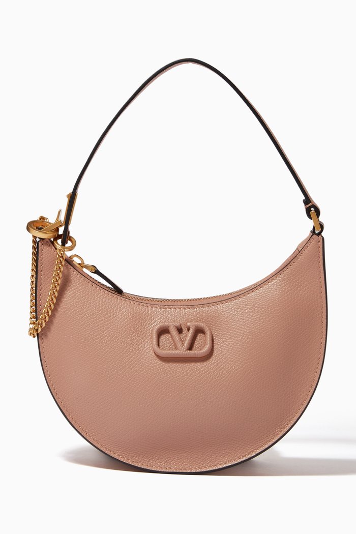 

Valentino Garavani VSLING Hobo Bag in Grainy Calfskin, Pink