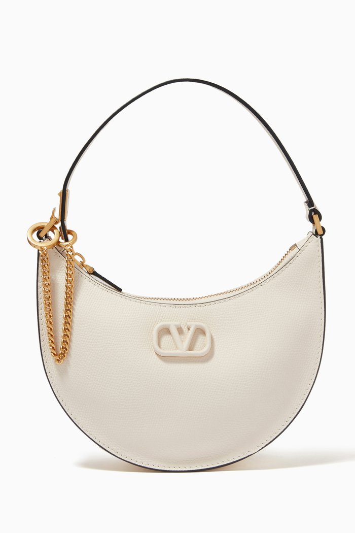 

Valentino Garavani VSLING Hobo Bag in Grainy Calfskin, White