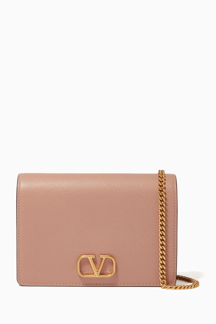 

Valentino Garavani VLOGO Signature Pouch in Grainy Calfskin, Pink