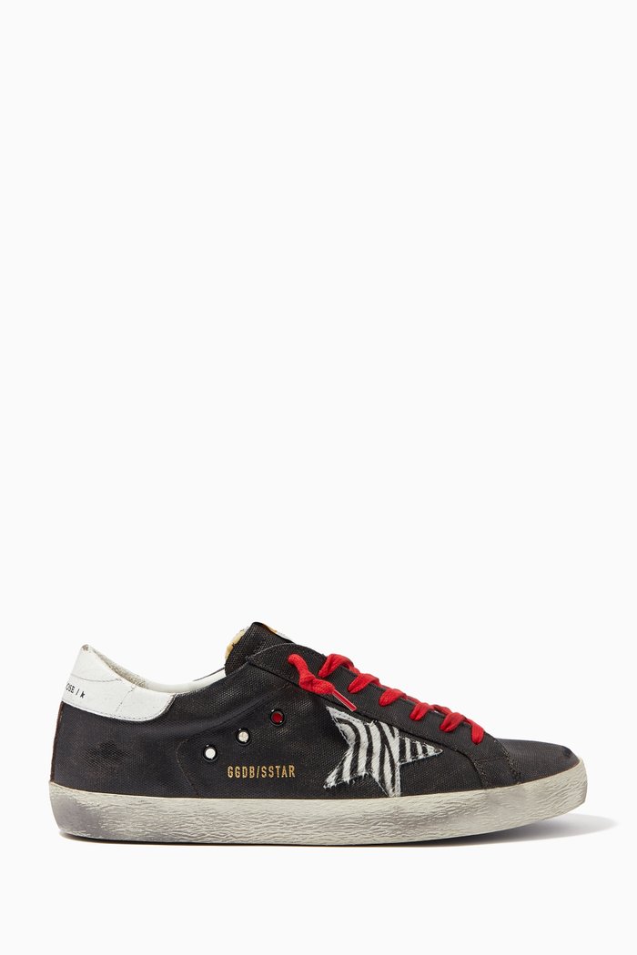 

Superstar Zebra Horsy Sneakers in Canvas, Black