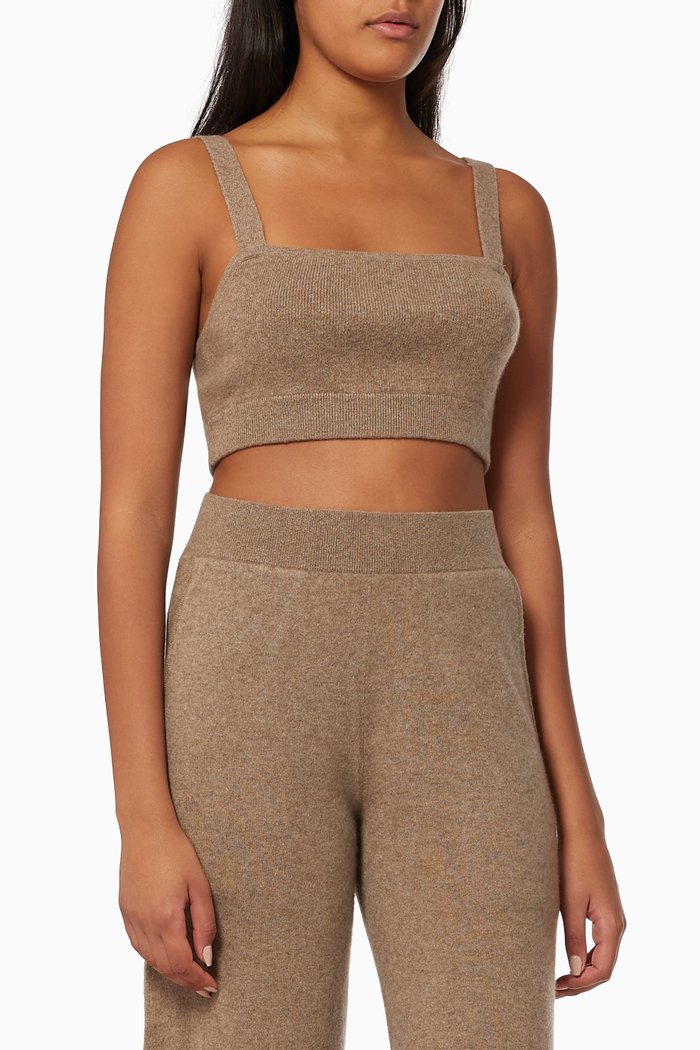

Cropped Tank Top in Cashmere, Brown