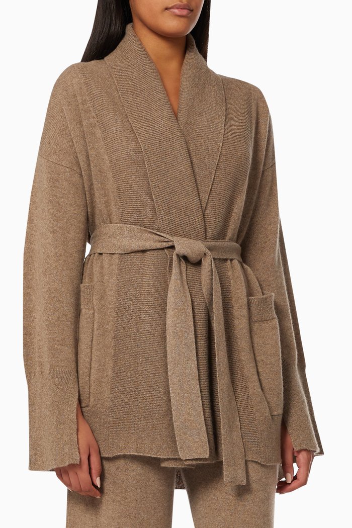 

Oversized Tied Cardigan in Cashmere, Brown