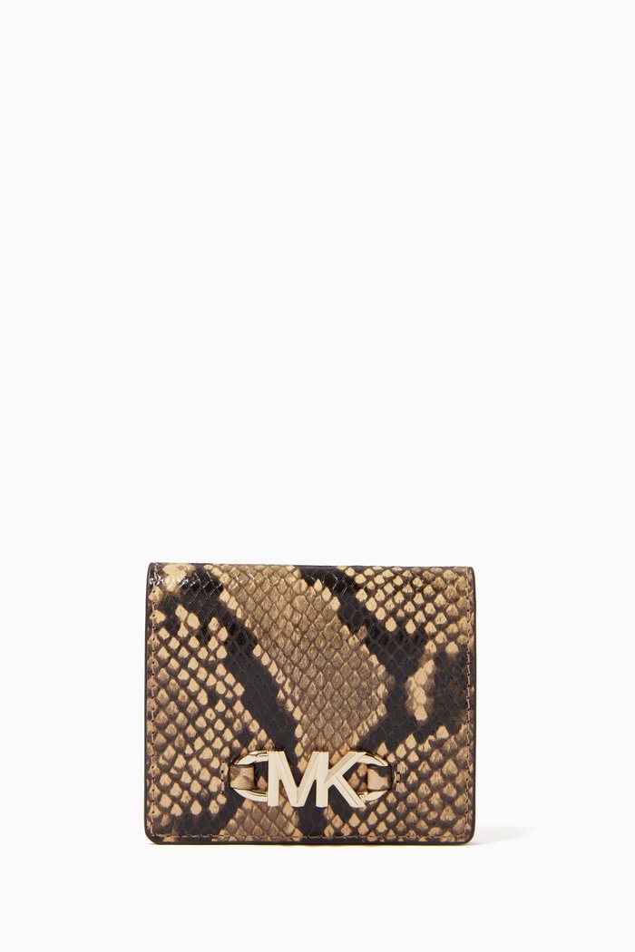 

Small Izzy Wallet in Python Embossed Leather, Brown