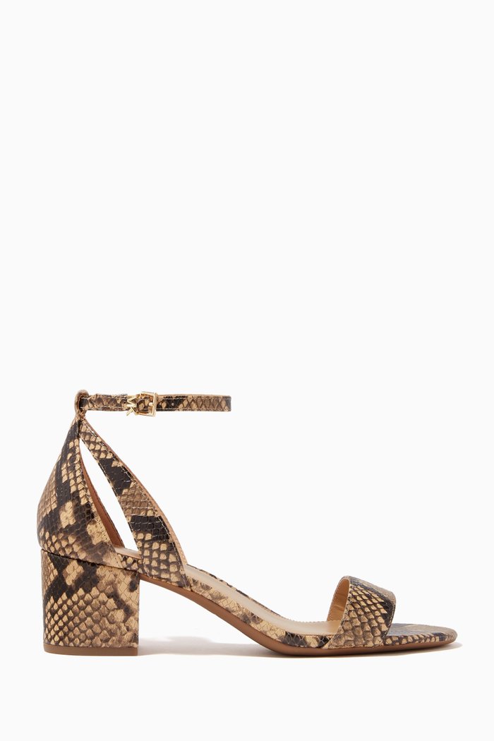 

Cardi Flex Sandals in Snake Embossed Leather, Brown