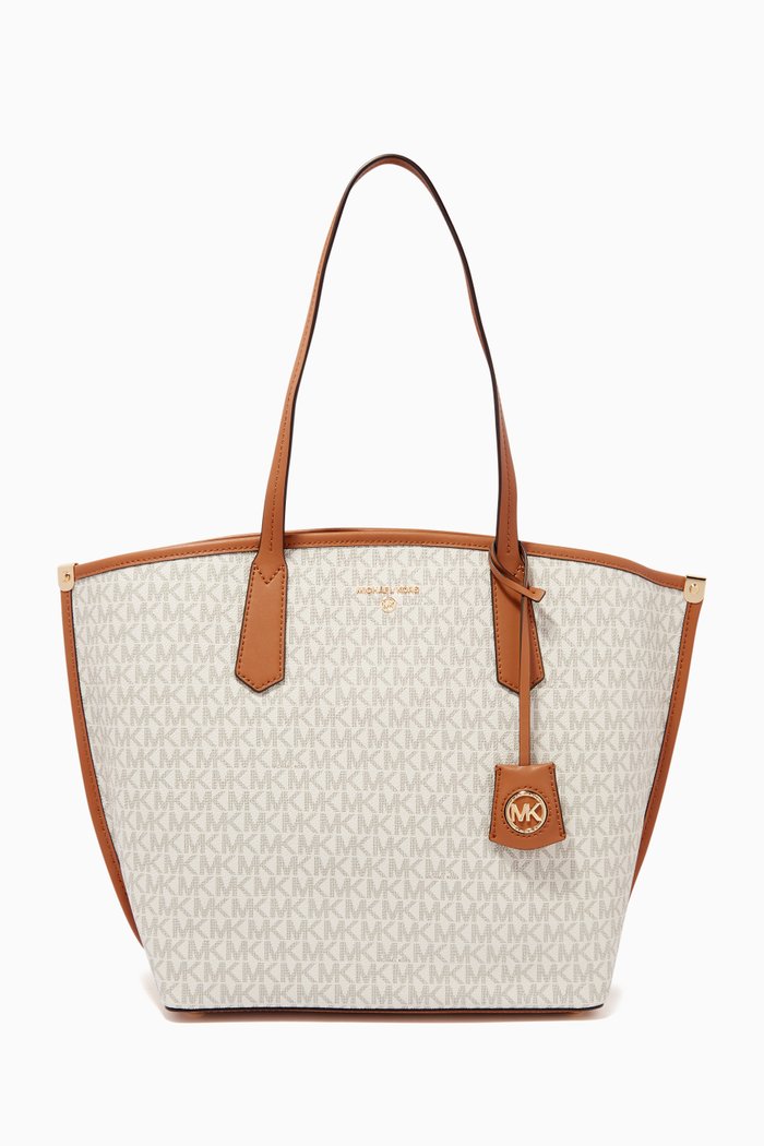 

Large Jane Tote Bag in Logo Canvas, White
