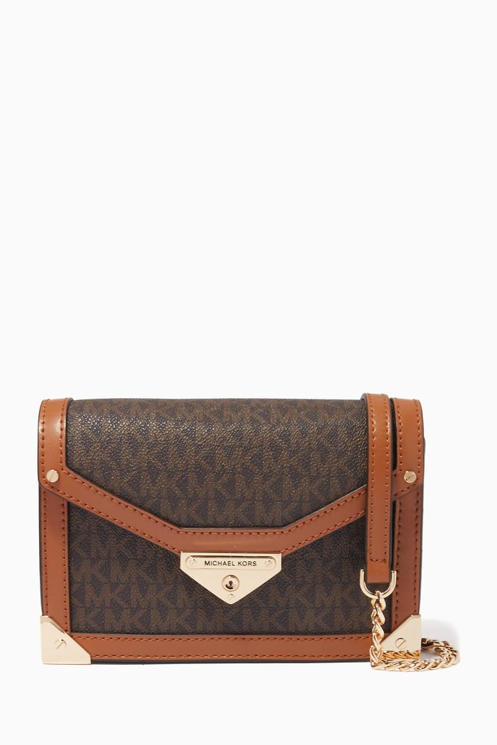 

Small Grace Crossbody Bag in Logo Canvas, Brown