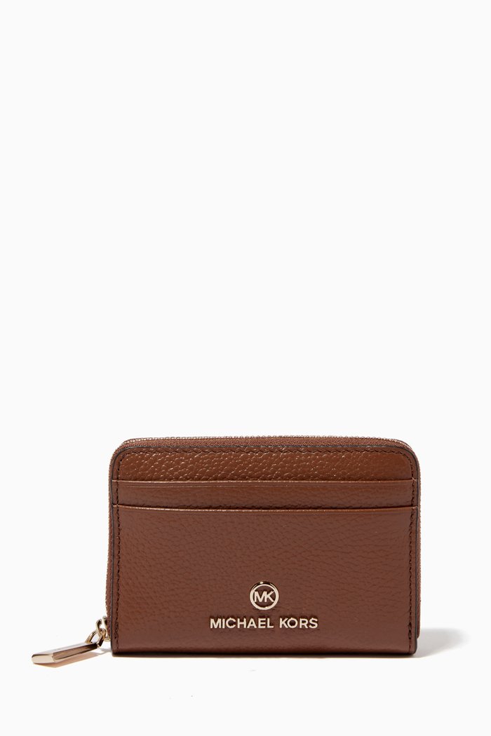 

Zip-around Coin Wallet in Leather, Brown