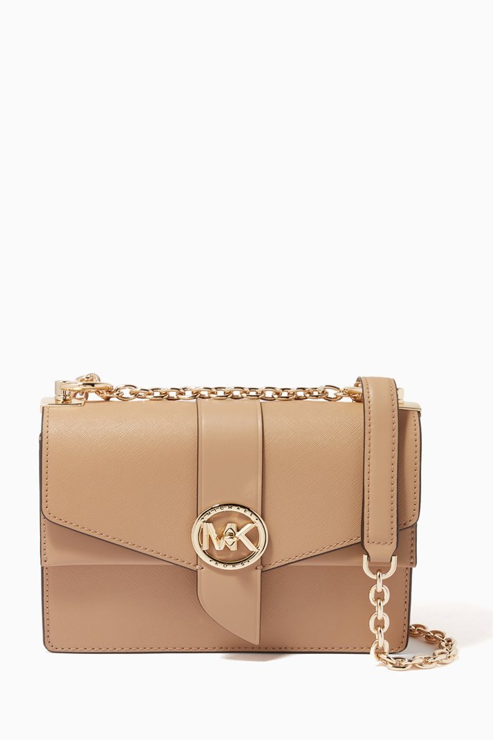 

Small Greenwich Crossbody Bag in Saffiano Leather, Brown