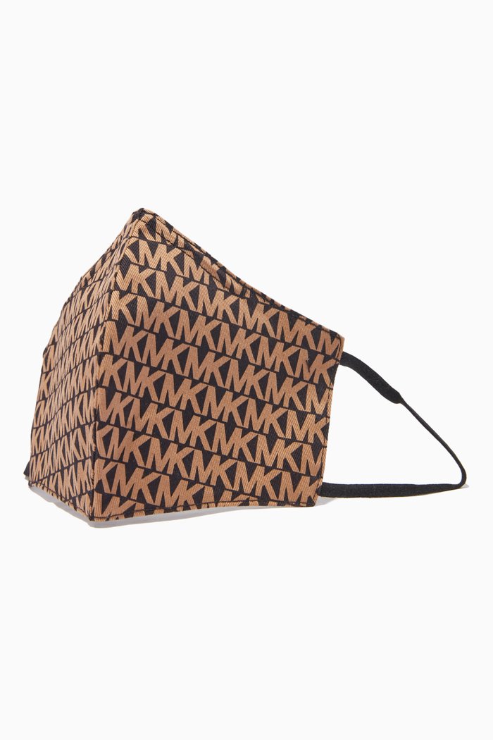 

Logo Print Face Mask in Stretch Cotton Twill, Black
