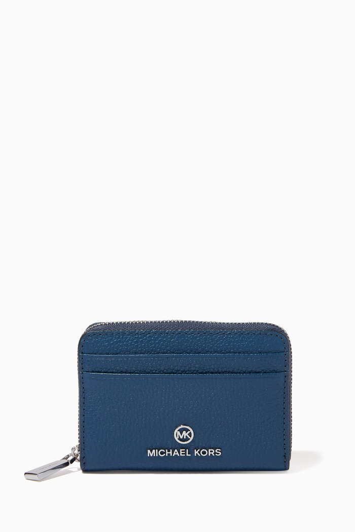 

Small Jet Set Wallet in Pebbled Leather, Blue