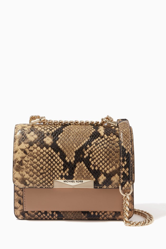 

Extra Small Jade Crossbody Bag in Python Embossed Leather, Brown