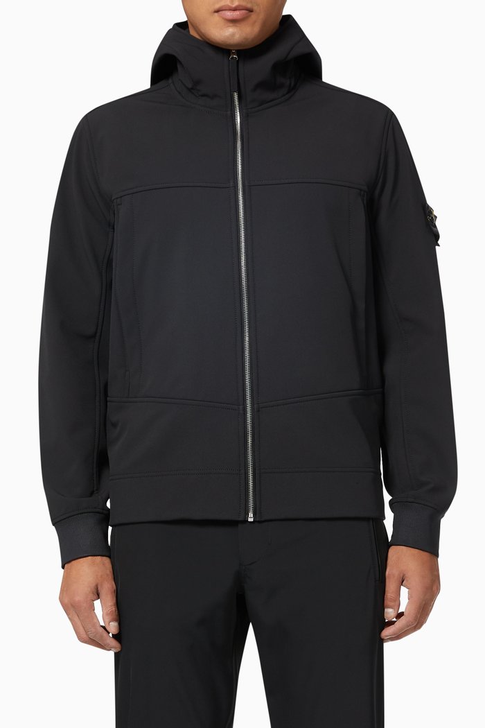 

Hooded Blouson Jacket in Nylon, Black