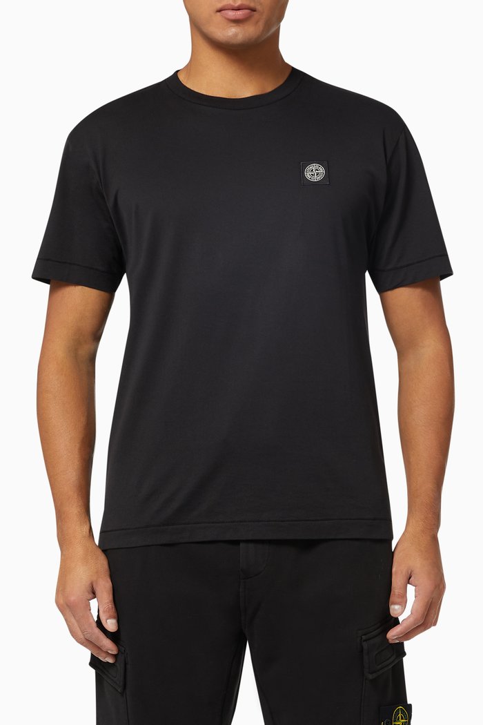 

Compass Patch T-shirt in Cotton Jersey, Black