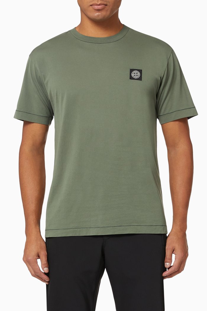 

Compass Patch T-shirt in Cotton Jersey, Green
