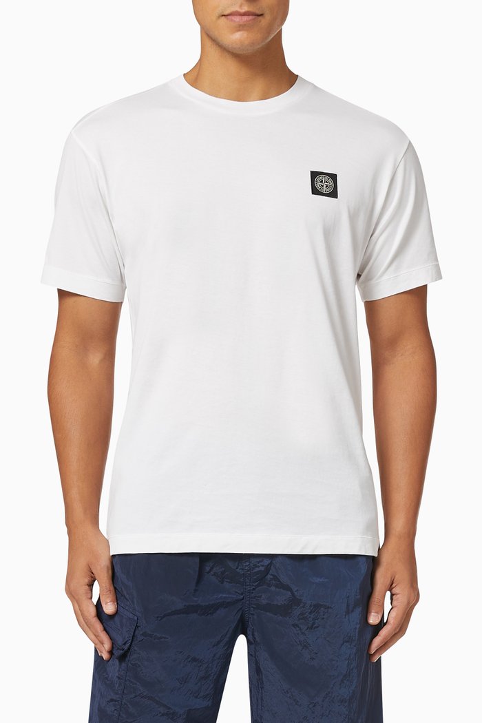 

Compass Patch T-shirt in Cotton Jersey, White