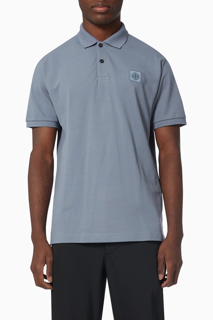 

Regular Polo Shirt in Cotton Piqué, Blue
