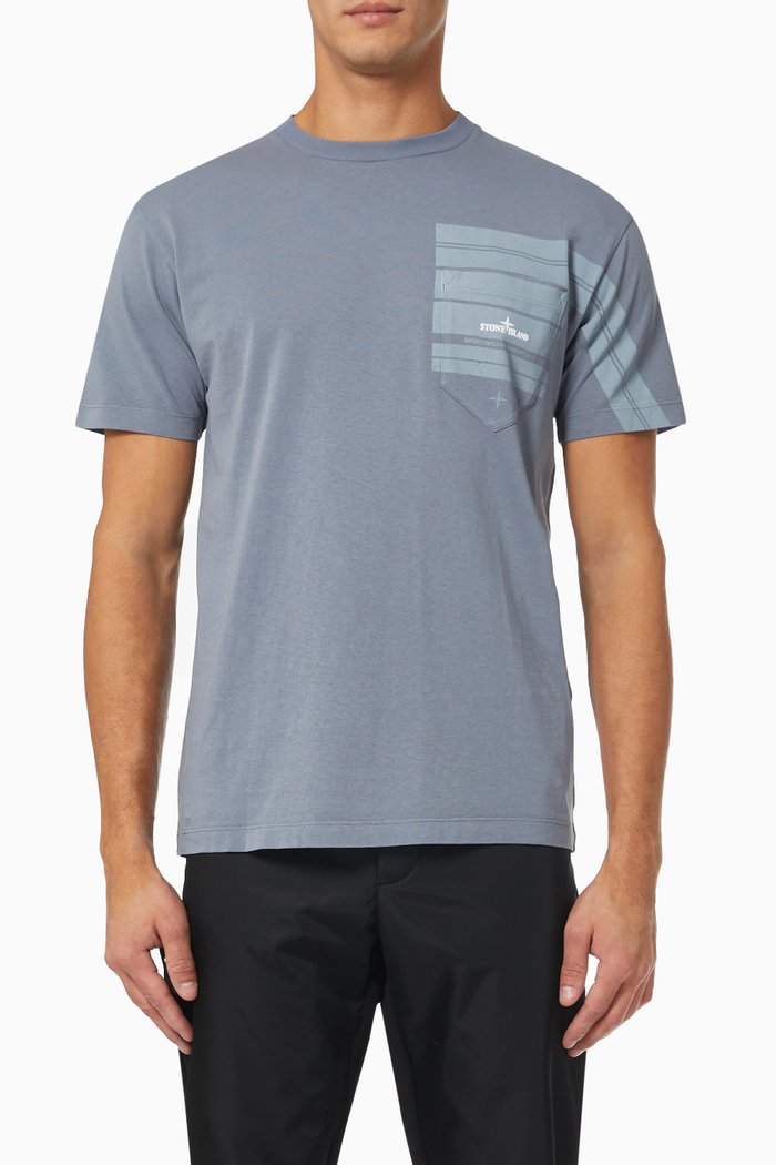 

Mosaic Two Print T-shirt in Cotton Jersey, Blue