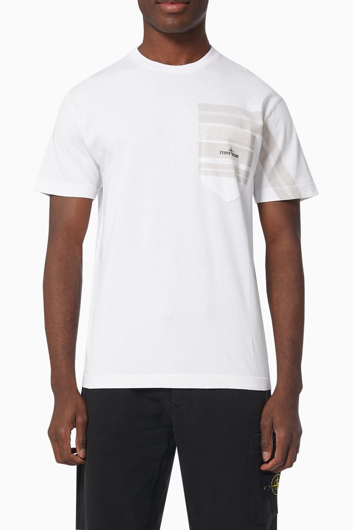 Mosaic Two Print T-shirt in Cotton Jersey, White