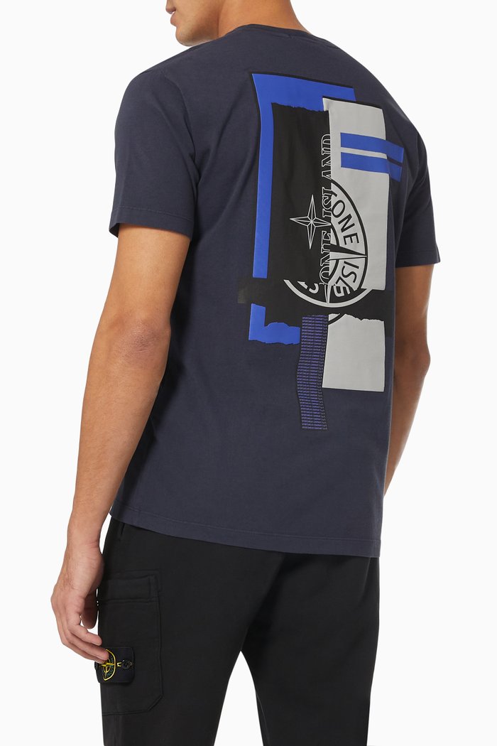 

Mixed Media Two T-shirt in Cotton Jersey, Blue
