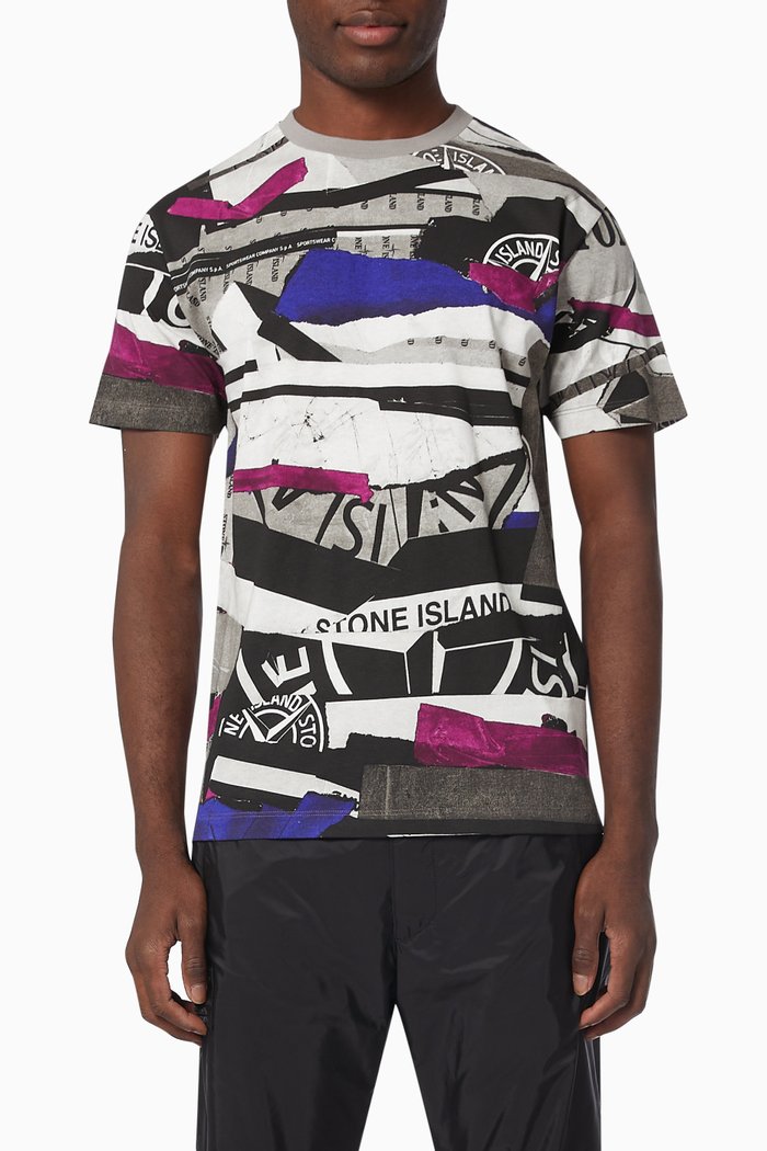 

Mixed Media T-shirt in Cotton Jersey, Multicolour