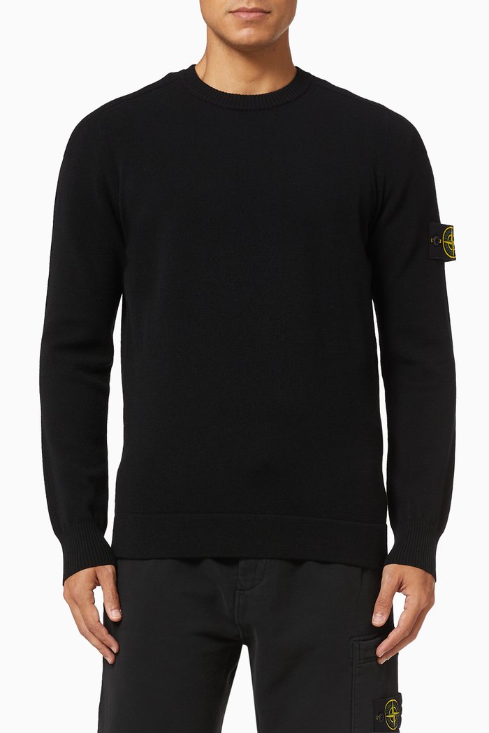 

Sweater in Cotton Knit, Black