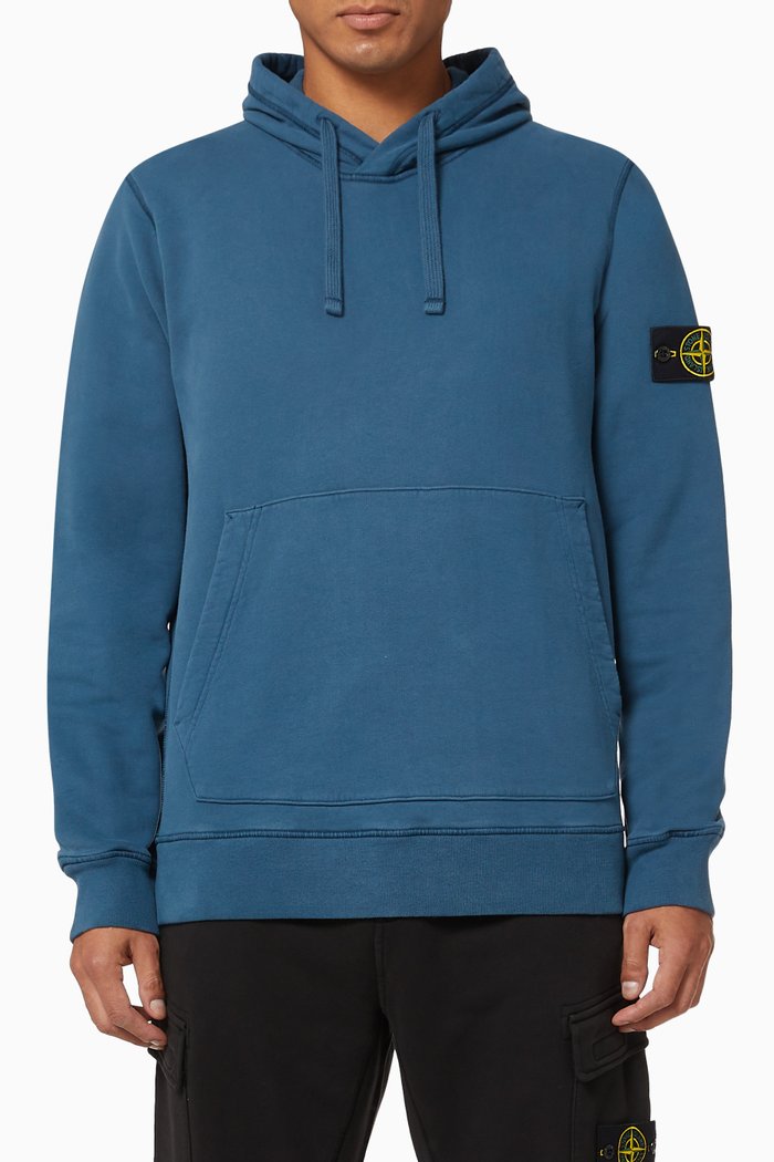 

Hooded Sweatshirt in Jersey, Blue