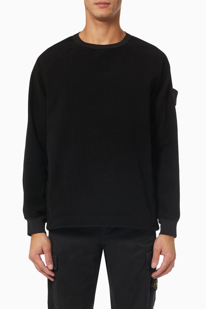 

Compass Badge Sweatshirt in Fleece, Black