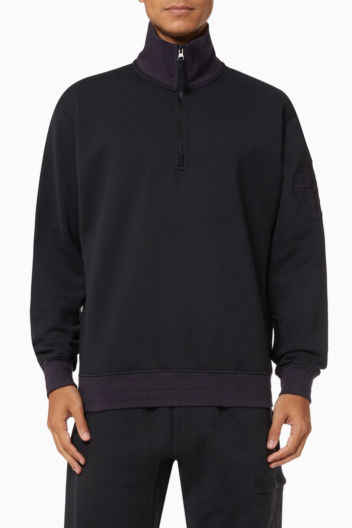 

Logo Patch Sweatshirt in Cotton, Blue
