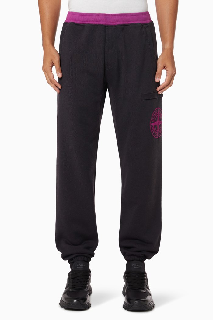 

Logo Patch Cargo Pants in Fleece, Purple