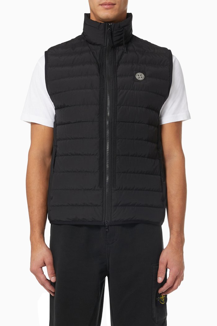 

Sleeveless Realdown Jacket, Black
