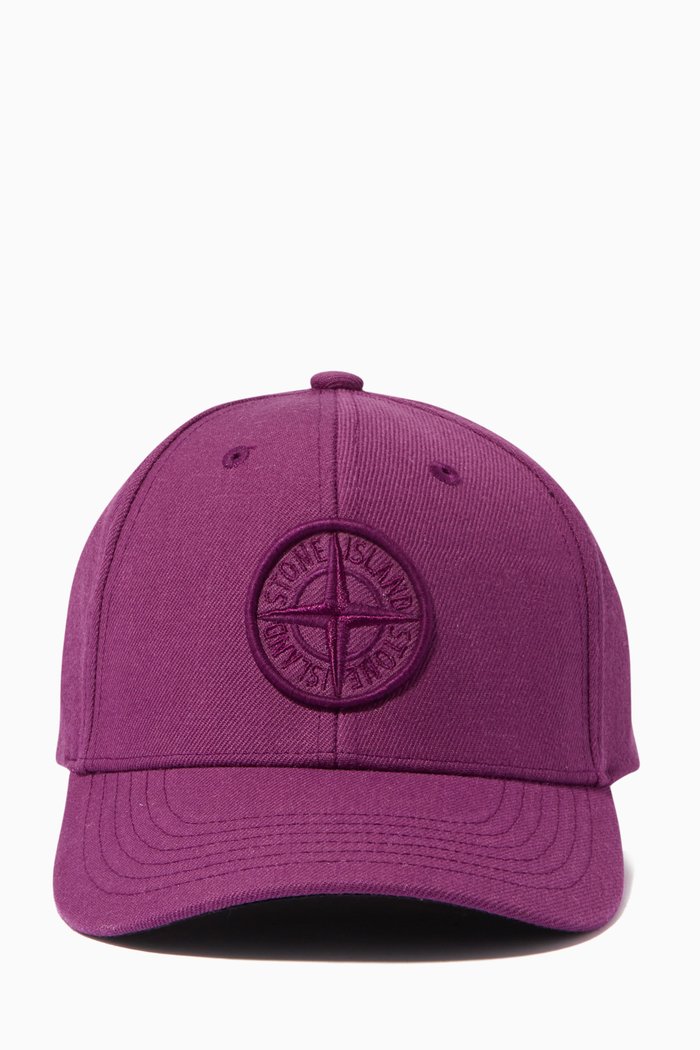 

Compass Badge Logo Cap in Cotton, Purple