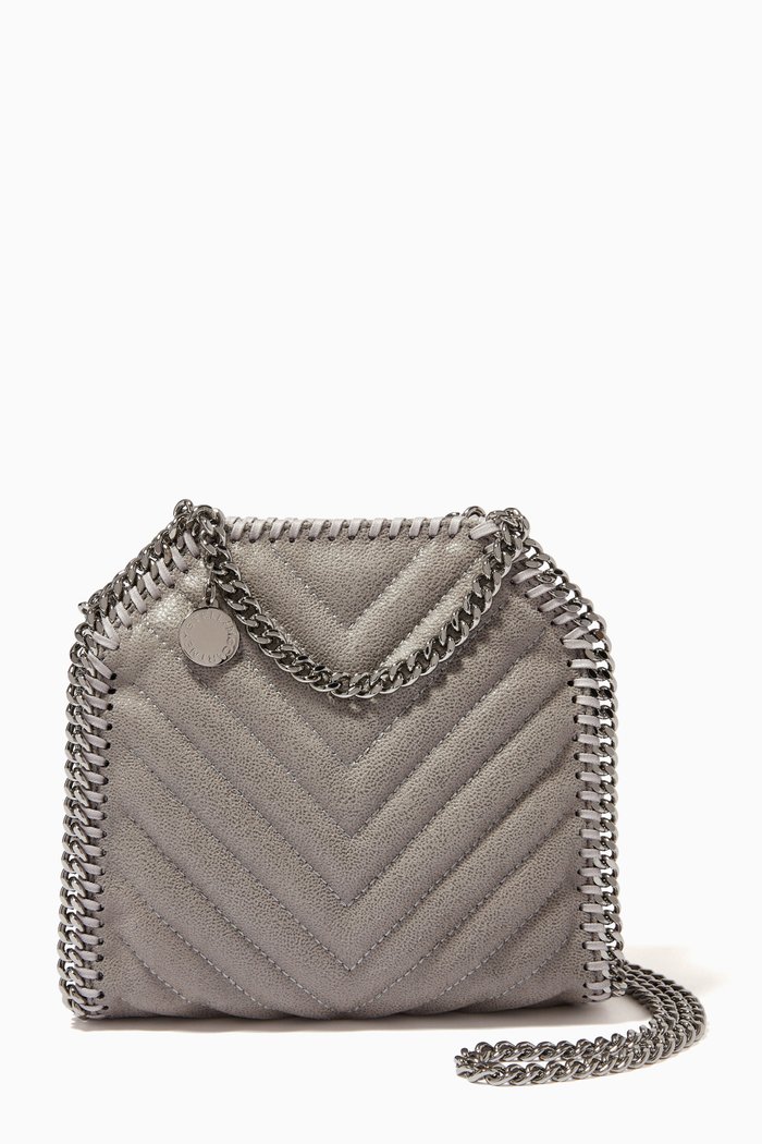 

Falabella Tiny Tote in Chevron Shaggy Deer, Grey