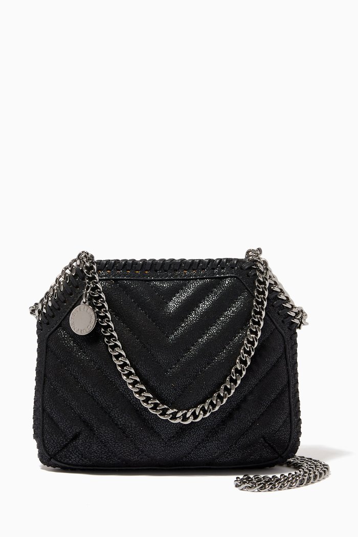 

Falabella Mini Tote in Chevron Shaggy Deer, Black