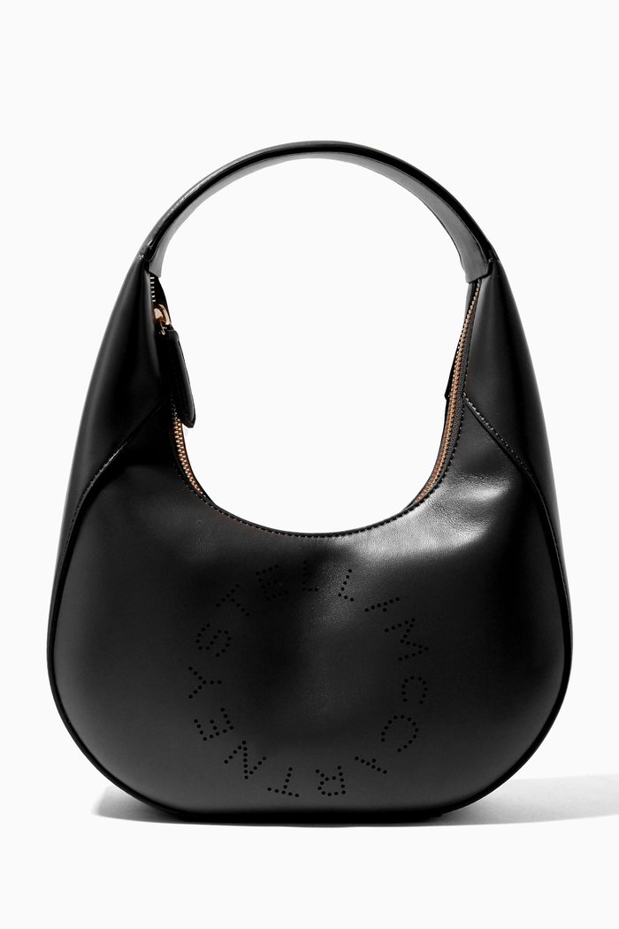 

Small Stella Logo Shoulder Bag in Eco Alter Leather, Black