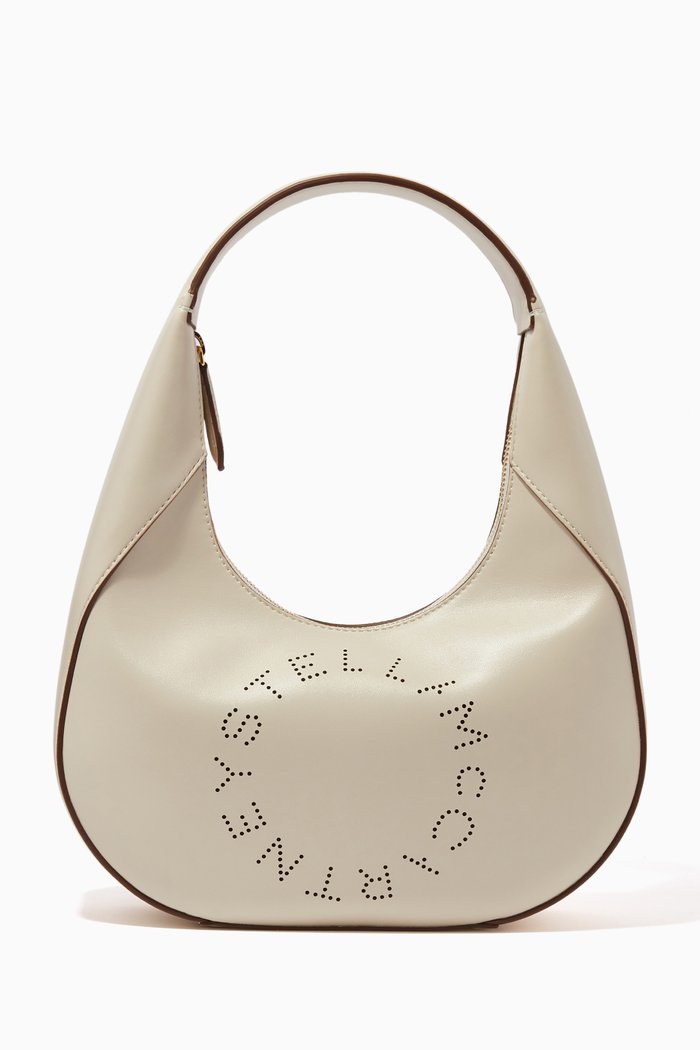 

Small Stella Logo Shoulder Bag in Eco Alter Leather, White