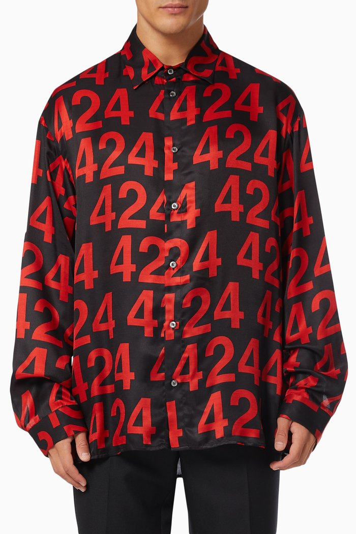 

Recount Shirt in Satin, Red